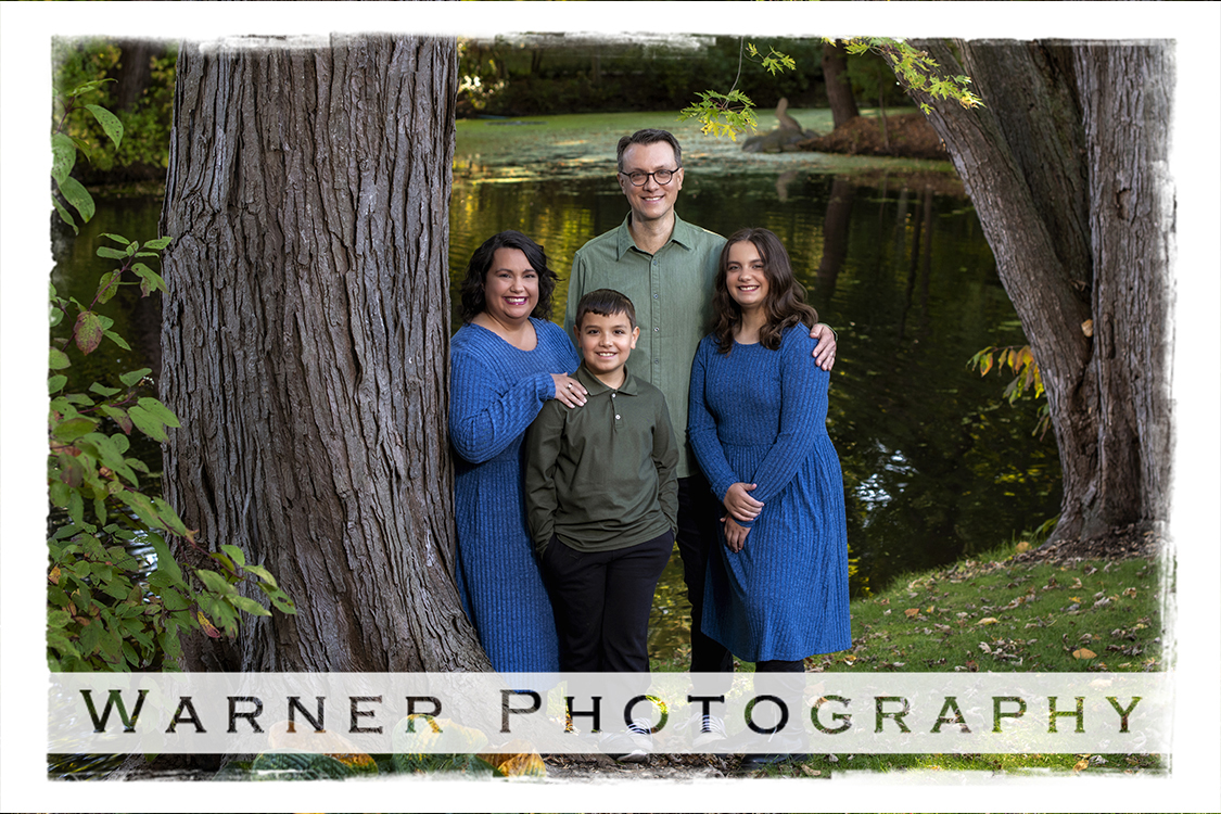 An on location portrait of the Clark family at Dow Gardens by Warner Photography
